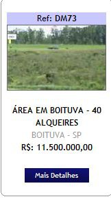 ÁREA EM BOITUVA - 40 ALQUEIRES